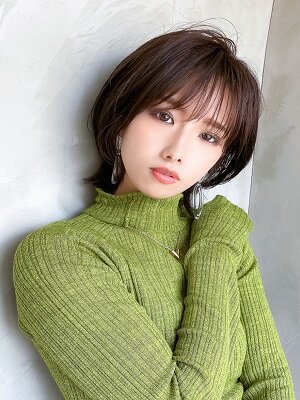 シースルーバング マッシュボブウルフマッシュセンター分けボブ|Hair Make TOP SHAPE