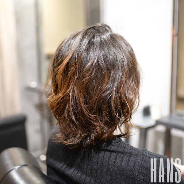 ゆるふわ外ハネパーマ|美容室ＨＡＮＳ　名古屋　伏見