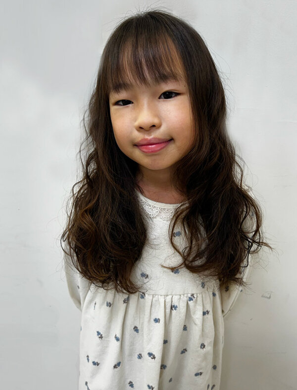 キッズのふんわりパーマヘア|Raffine三宮