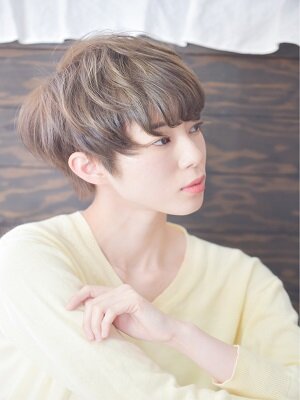 大人可愛い20代30代40代前下がりショート丸みショート|Hair Make TOP SHAPE