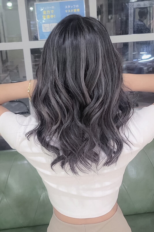 外国人風バレイヤージュ・ハイライトカラーアッシュグレージュ|Hair Make TOP SHAPE