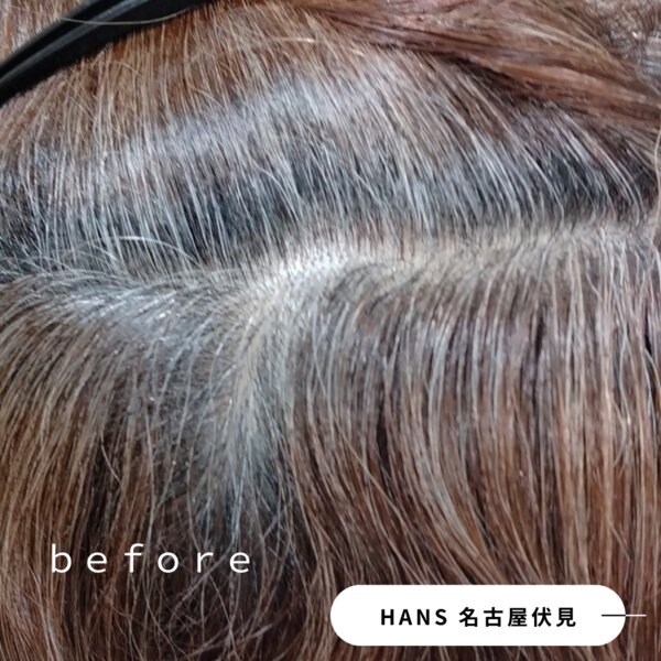 ブリーチも白髪染めも使わない『育てる』白髪ぼかし|美容室ＨＡＮＳ　名古屋　伏見