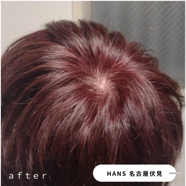 【白髪染めとブリーチなし】でピンク系クリアな春色で白髪ぼかし|美容室ＨＡＮＳ　名古屋　伏見