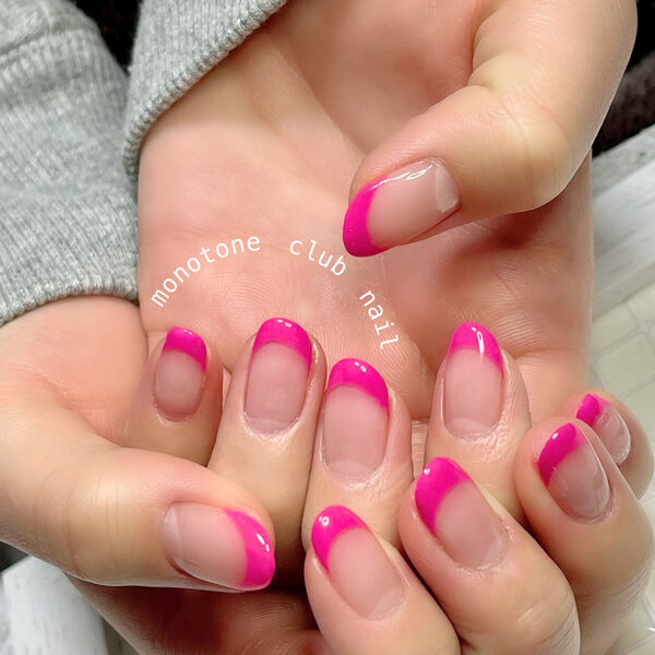 ピンク　グリーン|モノトーンクラブネイル