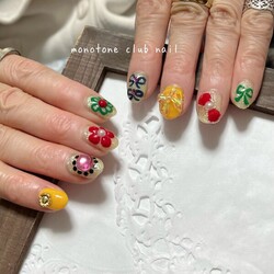 好きなものだらけ|モノトーンクラブネイル