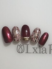 ツイード×ミラー×ラメ|M's Nail