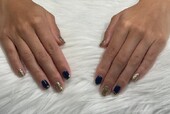 ハンド 定額デザイン「ネイビーとゴールド」|Nail Salon Linda