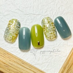 寒くなってくるとツイードデザインが人気です♪|private nail salon gypsophila