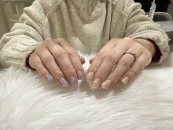 ハンド ライトコース (60分 アート、ストーン、シールつけ放題) 「ニュアンスオーロラネイルのお仕上がり！」|Nail Salon Linda