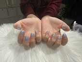 ハンド 定額デザイン 「ブルーのモヤモヤにオーロラをのせて！！」|Nail Salon Linda