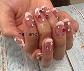 フレンチネイル＋ストーン|Nail and star