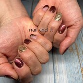 3色＋アート4本＋ラメ|Nail and star