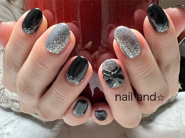 2色＋6本アート＋3Dアート|Nail and star