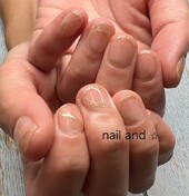 1色＋ラメラインアート|Nail and star