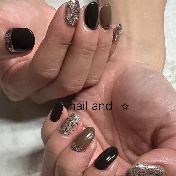 3色＋3本アート|Nail and star