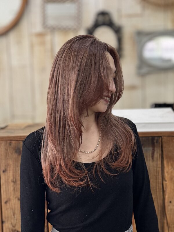 エンドカラー×くすみオレンジベージュ|ade omotesando