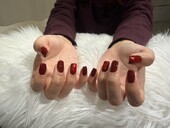 「ハンド 定額デザイン」レッドカラーに赤いハートでバレンタインデザイン！|Nail Salon Linda