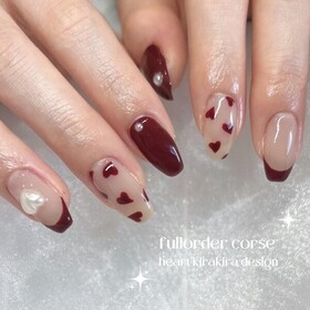 ボルドーハートネイル|je belle 三鷹店