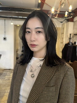 顔まわりレイヤー×ダークグレージュ