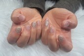 「ハンド 定額デザイン」ナチュラルピンクにラメラインがポイント！|Nail Salon Linda