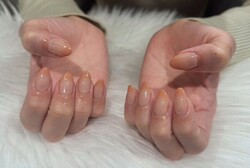 「ハンド グラデーション」 オレンジベージュグラデでナチュラルな仕上がりに！|Nail Salon Linda