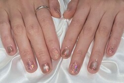 「ハンド ミドルコース」(90分 アート、ストーン、シールつけ放題） オレンジ、盛りだくさん！ ビタミンカラー！！|Nail Salon Linda