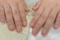 「ハンド ワンカラー」先端グラデでピンクを入れてアンニュイな雰囲気に！|Nail Salon Linda