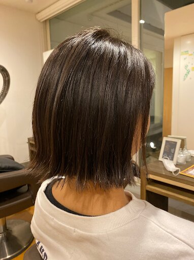 切りっぱなしで外ハネ仕上げ|hair doctor Luz石巻新成店