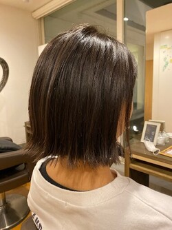切りっぱなしで外ハネ仕上げ|hair doctor Luz石巻新成店