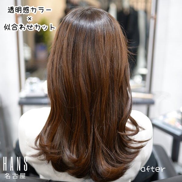 【時短なゆるふわ巻き】透明感カラー×似合わせカット|美容室ＨＡＮＳ　名古屋　伏見