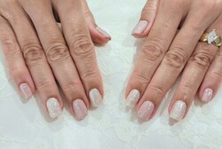 「ハンド 定額デザイン」くすんだピンクとシルバーの組み合わせ！！|Nail Salon Linda