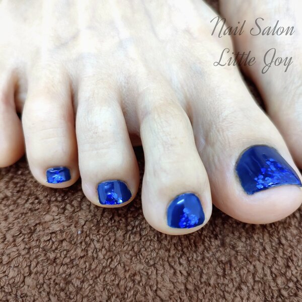 【フット】ホログラムブルーネイル|ネイル&amp;フットケアサロンLittle Joy