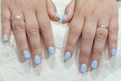「ハンド ワンカラー」淡いブルーで夏先取りカラー！！|Nail Salon Linda