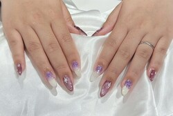 「ハンド ミドルコースパープルカラーでサマー大人っぽく！！」|Nail Salon Linda