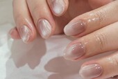 「ハンド  ワンカラー」マグネットフレンチ風仕上げです！|Nail Salon Linda