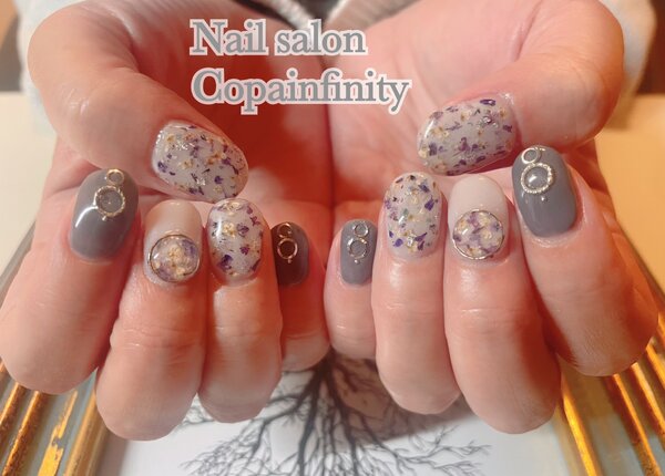 ドライフラワーでお花ネイル♪|Nail salon Copainfinity