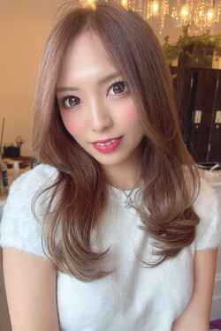 レイヤーくびれヘアハイライトカラーシナモンベージュ|Hair Make TOP SHAPE