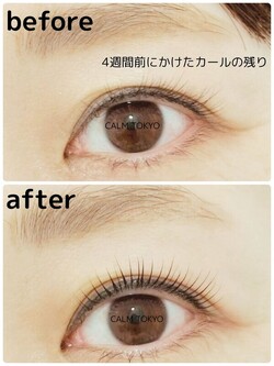 4週間後でもこのカール力。目元に自信が持てるまつげへ|まつげパーマ＆眉毛アイブロウ CALM TOKYO 恵比寿本店