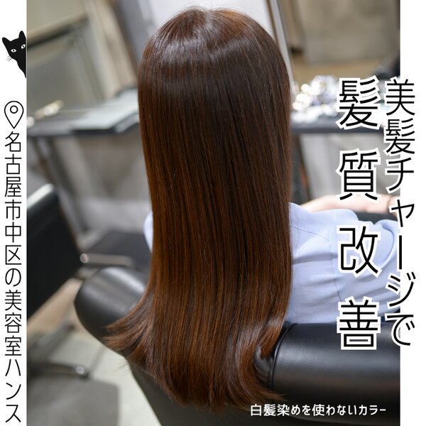 【人気メニュー】髪質改善×白髪ぼかしカラー×似合わせカット|美容室ＨＡＮＳ　名古屋　伏見