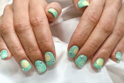 「ハンド ライトコース」お客様のメロンクリームソーダにフルーツがのっているようなイメージです！ とても美味しそうで可愛い