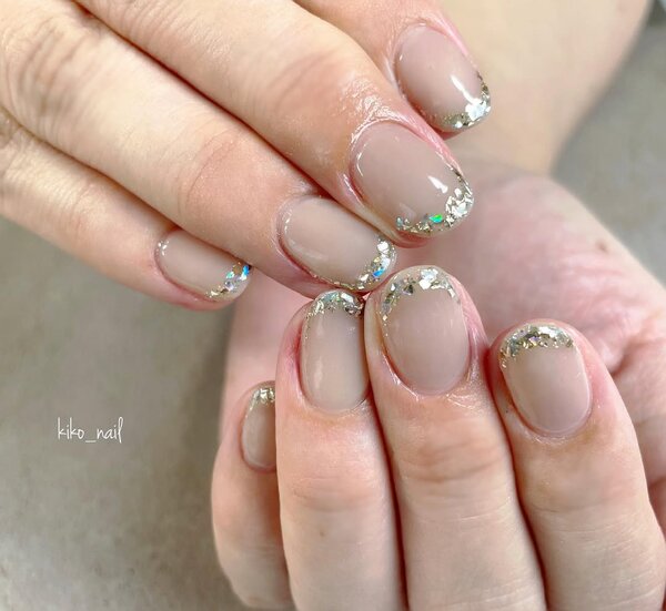 ガラスフレンチ|ネイルandアイラッシュKiko nail