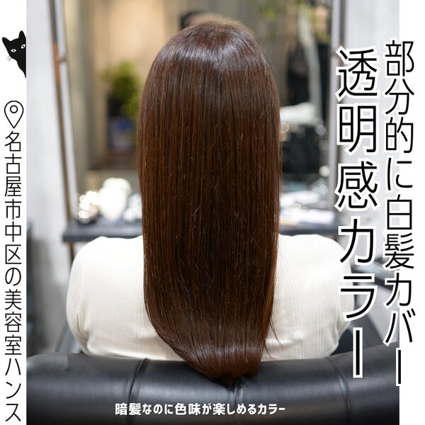 【施術例】部分的な白髪も自然に馴染むカラー|美容室ＨＡＮＳ　名古屋　伏見