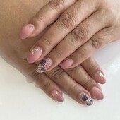 くすみカラーのフラワー×グラデで秋先取りネイル★|栃木県宇都宮市　ネイルサロン　ミッシュネイル