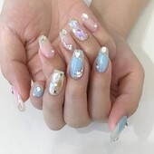 トレンドの“オーロラ”を組み合わせたガーリーネイル★|栃木県宇都宮市　ネイルサロン　ミッシュネイル