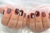 「ハンド ミドルコース」お月見デザインのお持ち込みでした^ ^ お好みのカラーへアレンジできます！|Nail Salon Linda