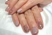「ハンド 定額デザイン」お色味変更で秋カラーに！ ナチュラルなラメも可愛い^ ^|Nail Salon Linda