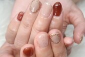 「ハンド ライトコース」ライトコースを色変えVerで、秋色に！|Nail Salon Linda