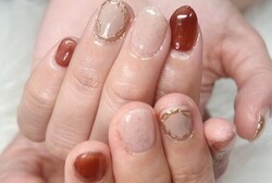 「ハンド ライトコース」ライトコースを色変えVerで、秋色に！|Nail Salon Linda