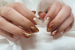 「ハンド ミドルコース」秋ネイルをお任せで！|Nail Salon Linda