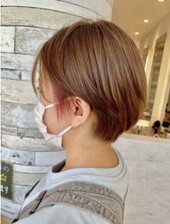 耳かけショート☆ピアスカラー☆ピンク☆ミルクティーベージュ|個室サロン SUGAR ishinomaki